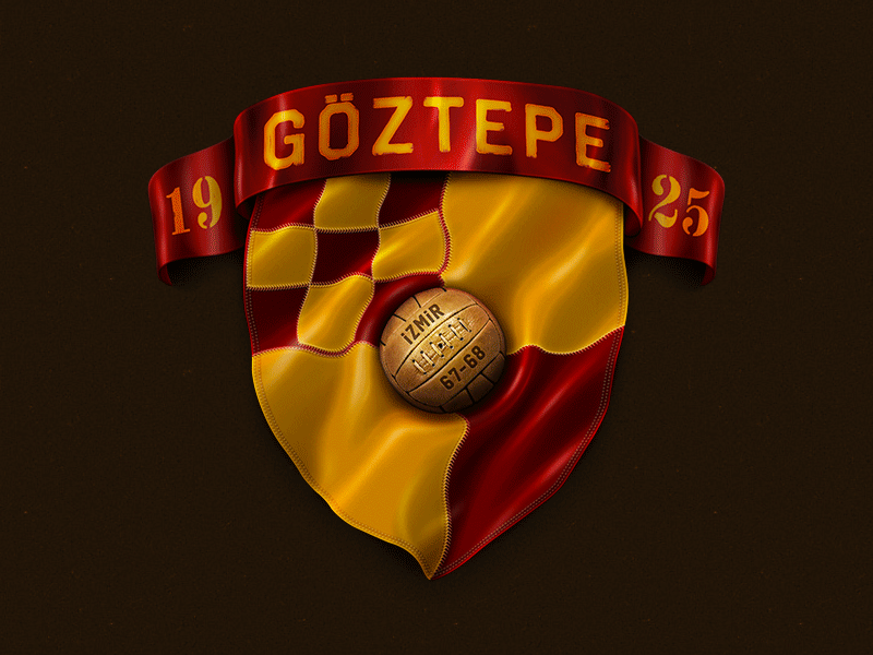 Vintage Göztepe Flag Arms arm arms club flag football goztepe illustration logo making red soccer yellow
