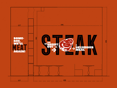 Steak House Stencil beef house meat paint spray steak stencil typography wall