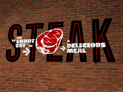 Steak House Stencil beef house meat paint spray steak stencil typography wall