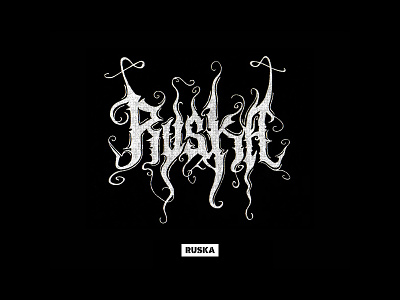 Ruska Black Metal Logo black dark death evil gothic metal music satan typography