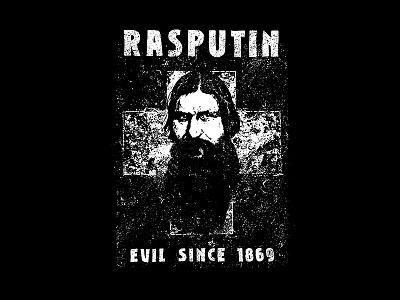 Handmade Rasputin Poster cross distorted evil grunge poster rasputin religion rossiya russia typography