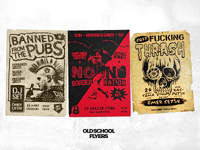 Old School Flyers anarchy dj flyer metal music paper poster punk retro skull thrash vintage