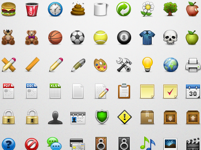 PixeloPhilia 32px Icon Set 32px 8ball apple basketball burger calender clipboard coke credit card download icon login music note pack pencil pixel poo print rule security setting shit skull tennis toy user