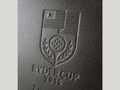 Ryder Cup badge cast iron frying pan golf icon illustration logo pan ryder cup