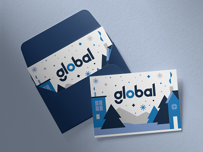 Global Holdings card holiday illustration