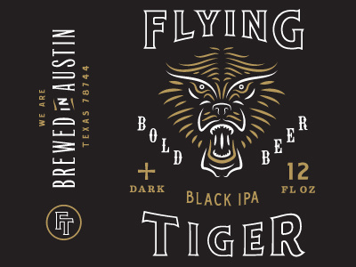 Flying Tiger beer black can flying tiger gold packaging type