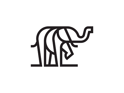 Elephant animal elephant geometry icon illustration line shape trunk tusk