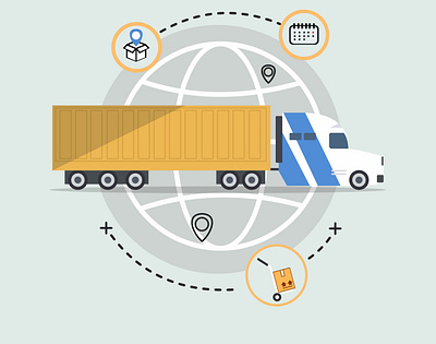 Loaded Up & Truckin illustration moving day shipping trailer transportation truck truck trucker vehicle worker
