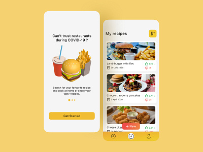 Find your favourite recipe part-1 2020 app concept design food and drink food app food illustration mobile app design product design trends trends 2020 ui uidesign ux uxui