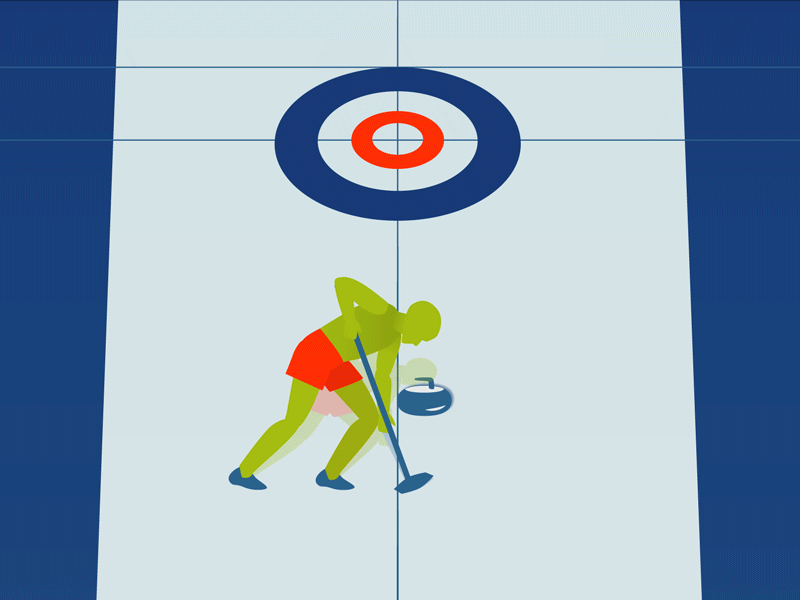 Curling Rules - "Wear warm clothes when Curling" animation curling design gif illustration motiongraphics sports sports design