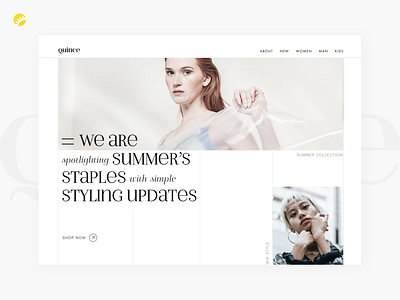 Home page design of fashion clothing store branding business clean clothing collection design desktop ecommerce fashion home page homepage interface landing main page store style type ui ux whitebackground