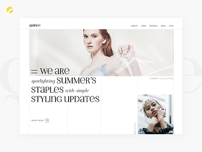 Home page design of fashion clothing store