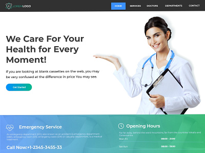 Medical Site Home Page branding design doctor app medical design minimal typography ui ux design ux web website