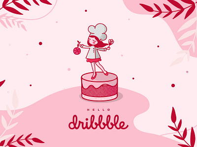 Hello clean cute debut debutshot design fanny flat halftones hello hello dribble illustration logo retro vector