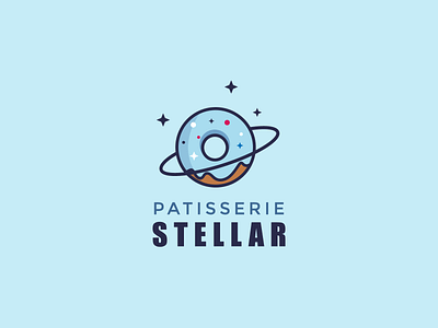Stellar pastry logo bakery bakerylogo brand brand design brand identity clean design geek logo pastry pastry shop planet stars stellar