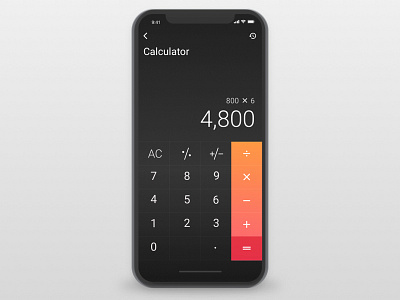 Daily UI #004 Calculator calculator dark theme iphone x mobile app