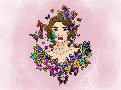 Butterfly Princess Illustration illustration procreate