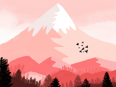 Autumn valley illustration adobe fresco frescos illustration