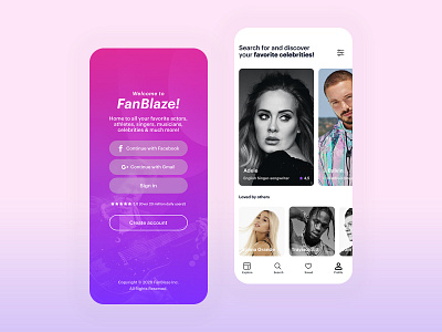FanBlaze Mobile App Part 1 🔥 app design application design concept art concept design ui ui design ux design