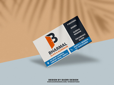 Bharmal Glass & Aluminium Business Card advertising business card designer graphic design illustration marketing minimal photoshop printing visiting card