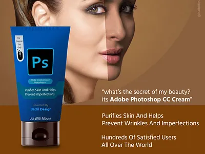 The Secret of My Beauty - Its Adobe Photoshop CC Cream. architectmeme badridesign branding designergrafico designerlife designers designgra designjokes designlife designstudent funnymemes graphic graphicdesignmemes graphicmeme photoshop