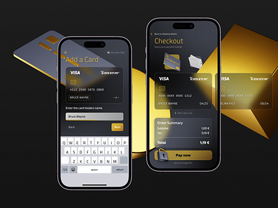 Credit Card Checkout - DailyUI 002 black and gold checkout credit card ecommerce glassmorphism mobile payment product design ui ux web design web page