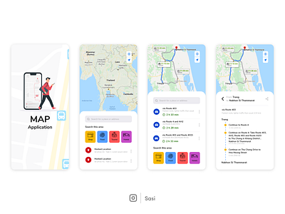 Map Applicayion app branding design icon illustration logo typography ui ux vector