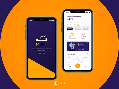 Mi Fit app branding design icon illustration logo typography ui ux vector