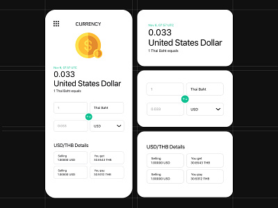 Currency Page app branding card card design cards ui design logo minimal typography ui ux vector