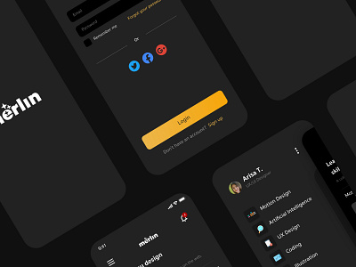 Redesign Merlin app branding design illustration illustrator minimal typography ui ux vector website