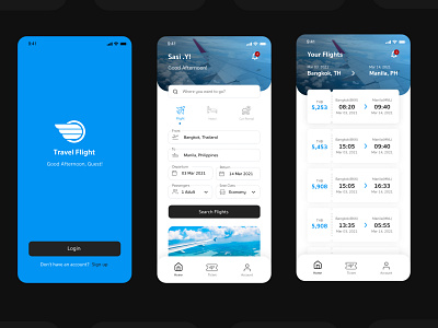 Flights application app application design branding design illustration logo minimal ui ux vector