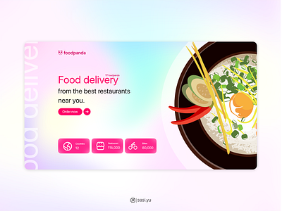Food delivery app branding design holographic icon illustration minimal typography ui ux vector web