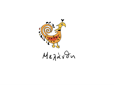 Logo for MELANTHI guesthouse branding graphic design hand drawn logo hand drawn type logo