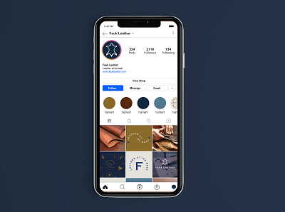 Fauk Leather Instagram Account branding design social media design