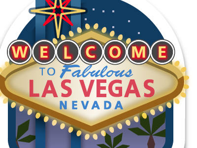 Welcome to FABULOUS Las Vegas alan defibaugh gowalla las vegas neon palm trees sign stamp vector welcome