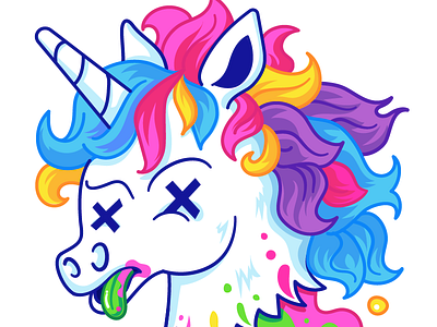 Deadicorn colorful deceased illustration rainbow unicorn vector