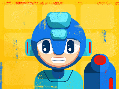 Megaman 100days 80s illustration pop vector video games