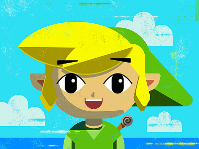 Wind Waker Link alan defibaugh game art gaming illustration legend of zelda link sailing sunlight vector video games zelda