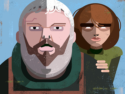 Hodor & Bran 100days alan defibaugh game of thrones hodor illustration stark television vector