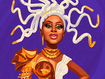 Symone Study alan defibaugh digital illustration drag drag queen factrey gay illustration jewelry lgbtqia rupauls drag race
