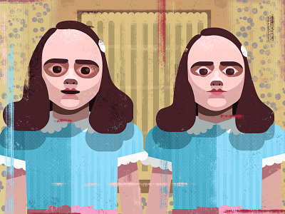 Shining Twins character digital illustration geometric grady twins horror illustration movies portrait twins the shining vector