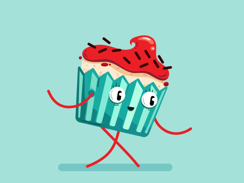 Fancy Lad Cupcake adobe after effects animation cupcake illustration sprinkles walk cycle