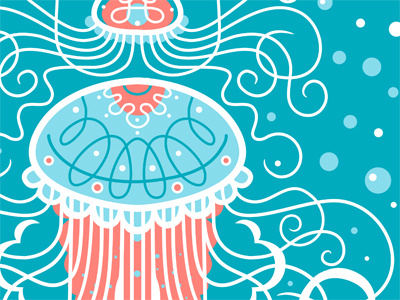 Jellyfish pattern complete! alan defibaugh jellyfish pattern spoonflower vector