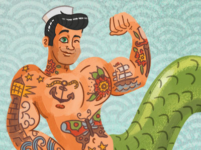 Merman, Final alan defibaugh merman pinup tattoos