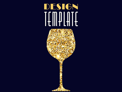 Design template for party invitation card bar card champagne design template glitter glittering invitation card jazz festival party restaurant wine glass