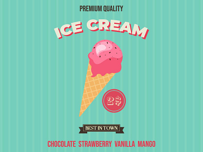 Vintage poster with ice cream banner best logo childrens happy happy holidays ice cream iceland icon mango poster premium quality price retro shop store strawberry summer time vanilla vector vintage