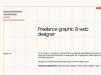 One page portfolio brand identity css grid graphic designer graphiste grid layout logo design portfolio typography webdesigner webflow webflow designer