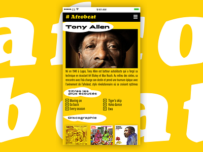 Mobile Website Afrobeat Music fonts iphone 7 mobile first typography webdesign