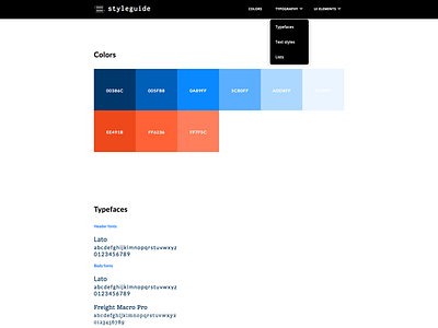 Styleguide colors styleguide typography ui elements webdesign