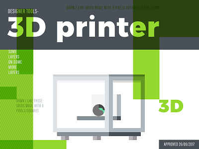 3d Printer Rebound illustration layout typefaces typography